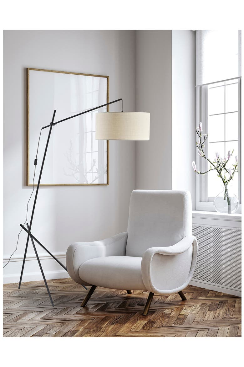Varick Arc Floor Lamp, Alternate, color, BLACK