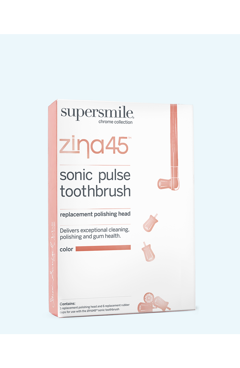 Supersmile Zina45 Sonic Pulse Toothbrush Replacement Polishing Head, Alternate, color, Chrome Rose