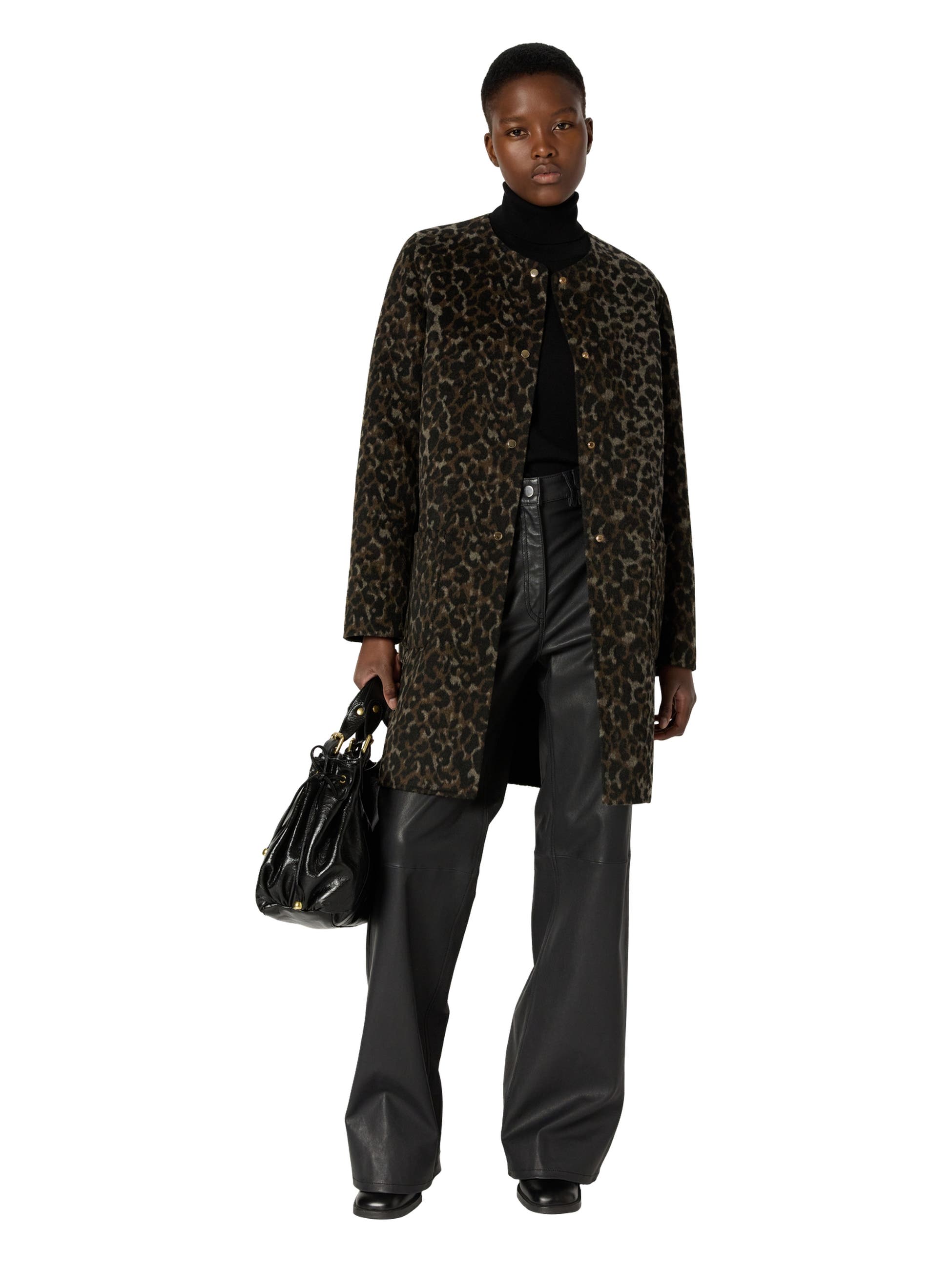 (フランス製) GERARD DAREL バージンウールとシルク混紡高級コート GERARD DAREL Matilda Collarless Reversible Coat (Women) | Nordstrom