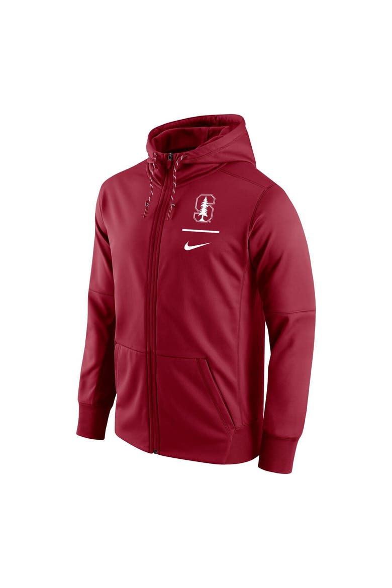 Men's Nike Cardinal Stanford Cardinal Logo Stack Performance Full-Zip Hoodie, Alternate, color, Cardinal