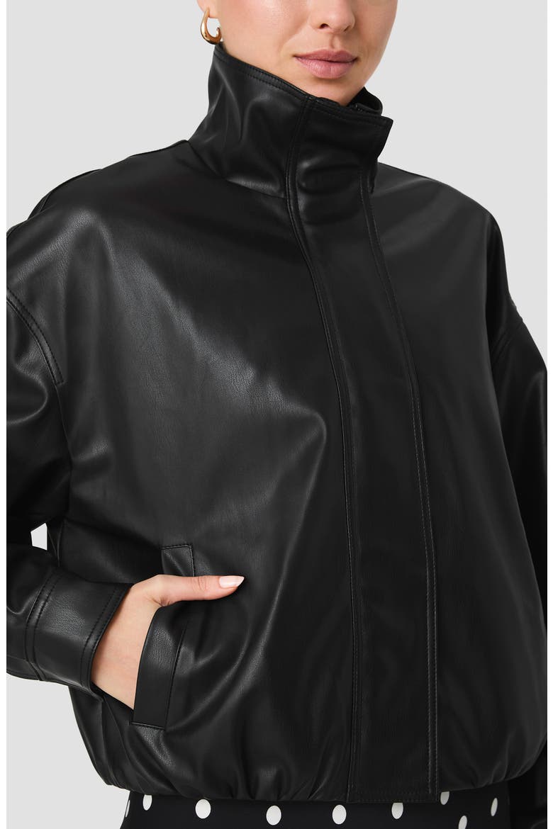 Dessa Faux Leather Bomber Jacket, Alternate, color, BLACK