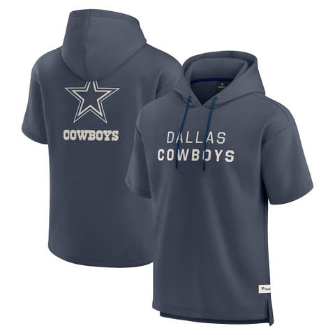 Men's Fanatics Navy Dallas Cowboys Elements Future Ground Lettering Short Sleeve Pullover Hoodie