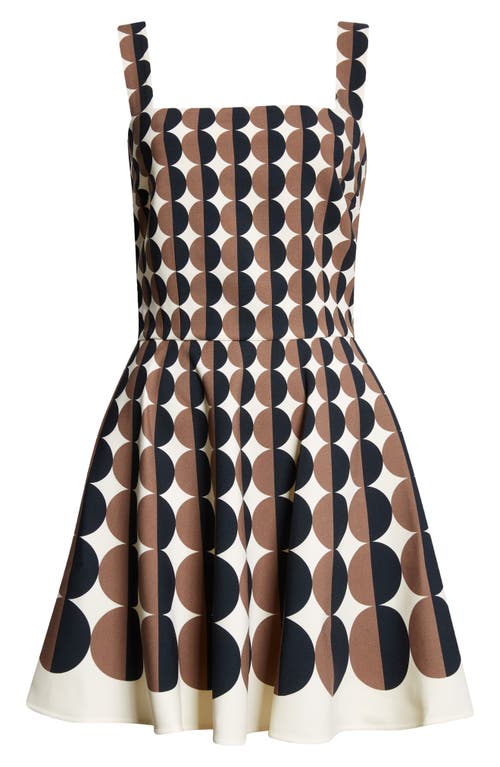 Oscar De La Renta Geo Print Fit & Flare Dress