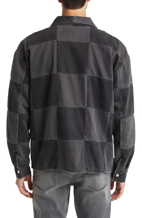 Frame Checkerboard Denim Jacket In Black