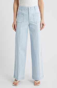 Skyrise Stripe Patch Pocket Wide Leg Pants