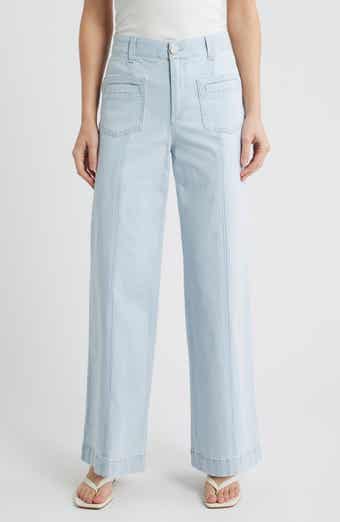 Skyrise Stripe Patch Pocket Wide Leg Pants