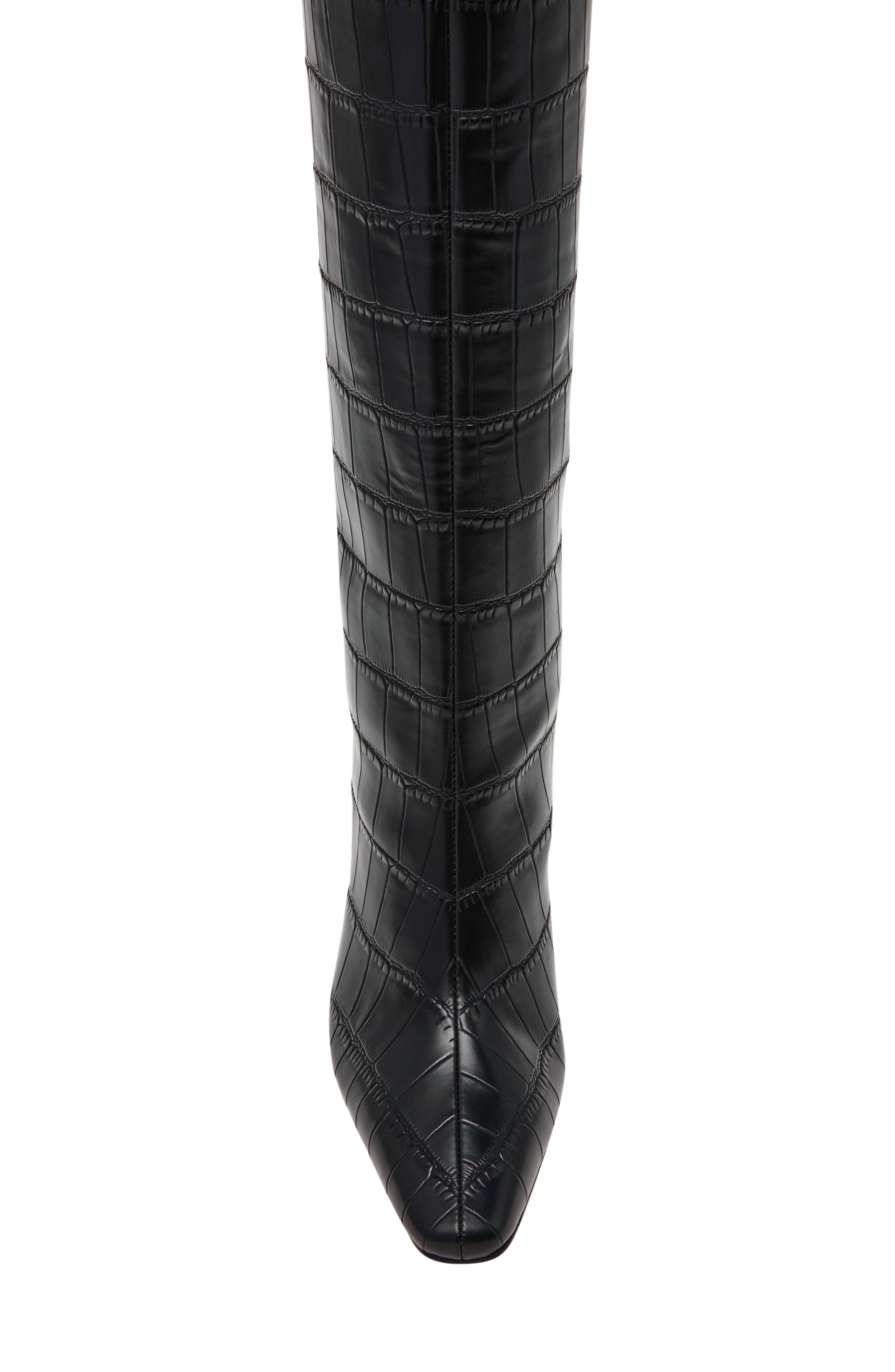 Steven New York Sanaa Knee High Boot, Alternate, color, Black Crocodile