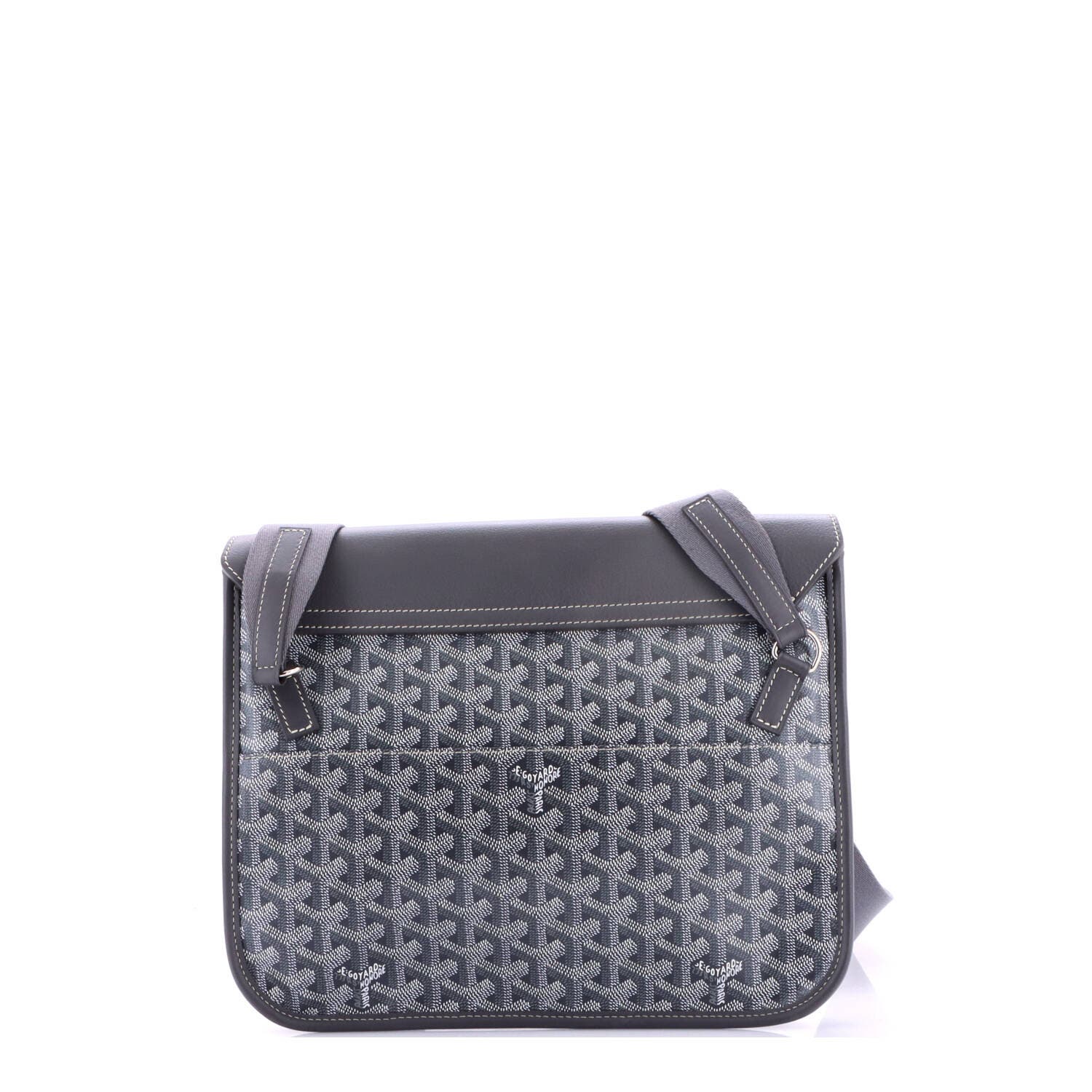Coursier Messenger Bag Coated Canvas and Leather, Alternate, color, Grey