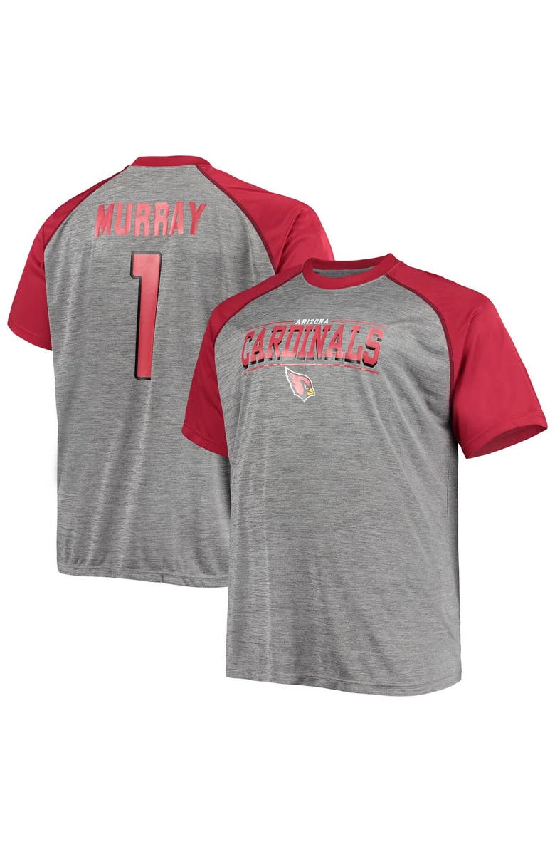 FANATICS Men's Fanatics Branded Kyler Murray Cardinal/Heathered Gray Arizona Cardinals Big & Tall Player Name & Number Raglan T-Shirt, Main, color,