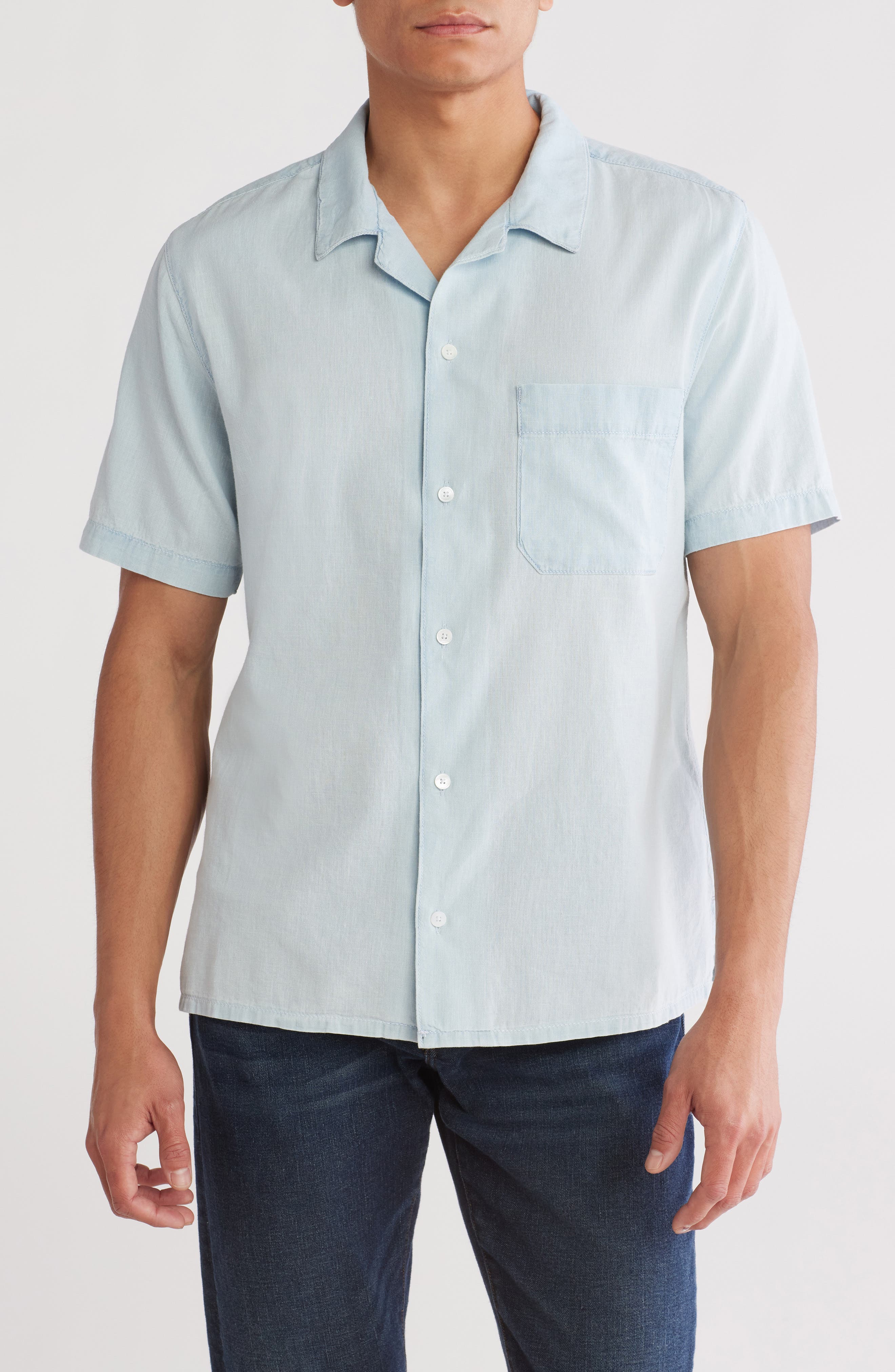 FRAME Chambray Camp Collar Shirt
