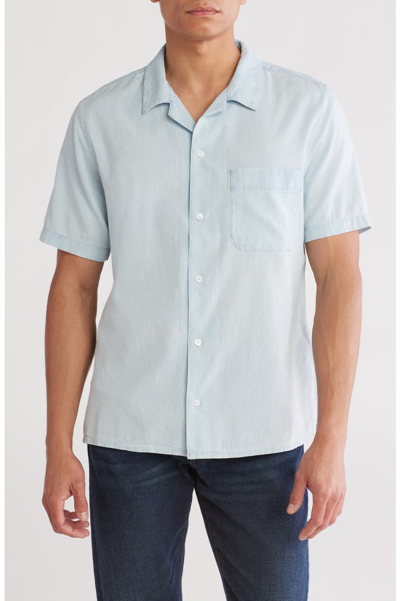 Chambray Camp Collar Shirt, Main, color, HERALD
