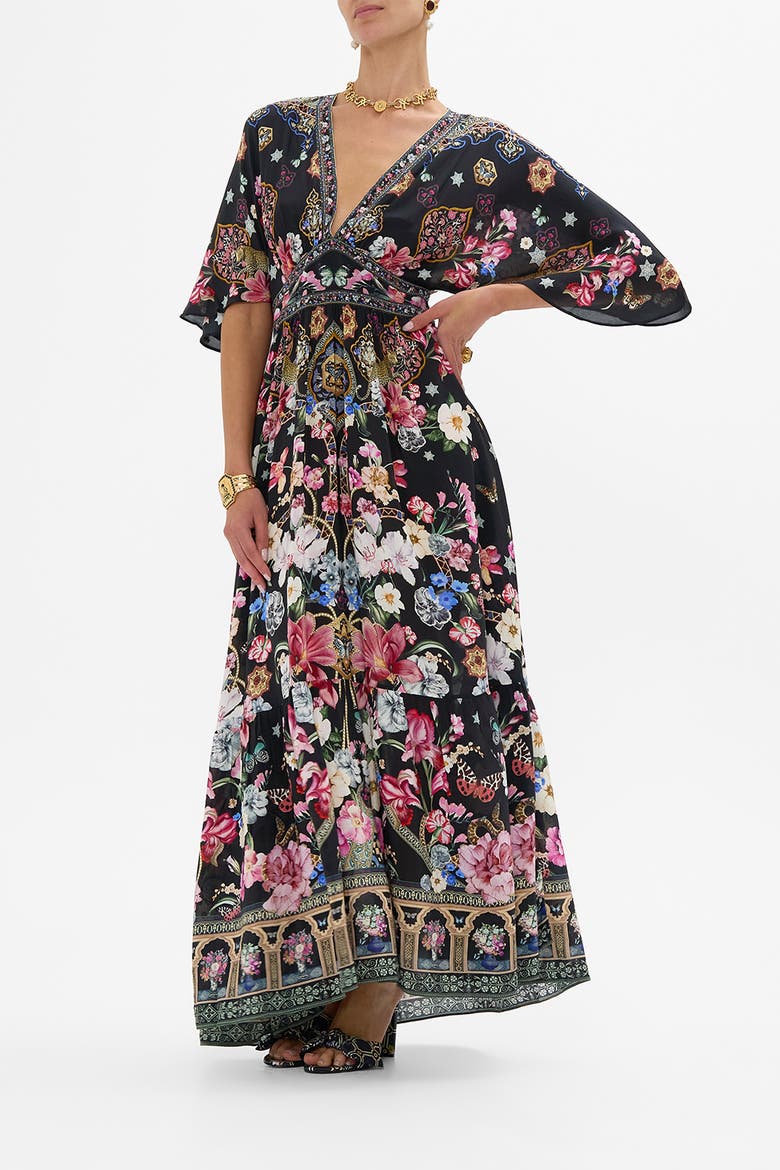Waisted Dress With Hem Ruffle Midnight In Monserrate, Alternate, color, Midnight In Monserrate