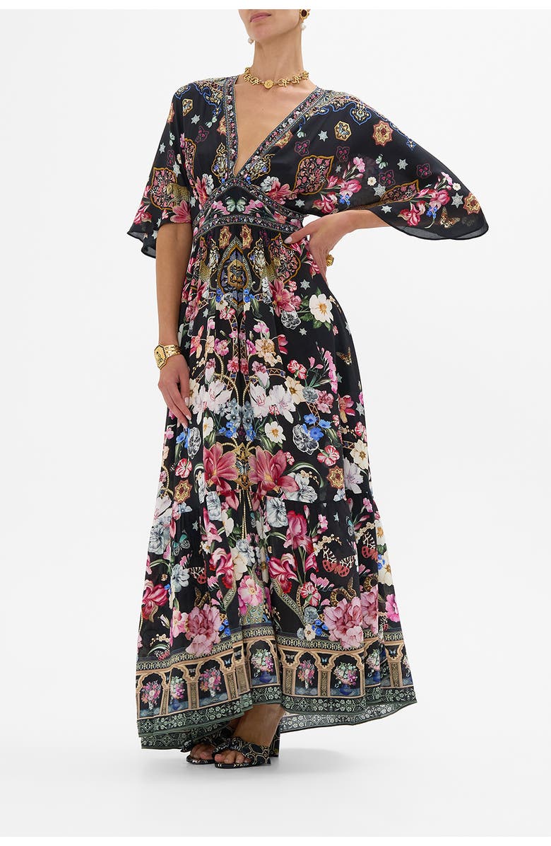 Camilla Waisted Dress With Hem Ruffle Midnight In Monserrate, Alternate, color, 