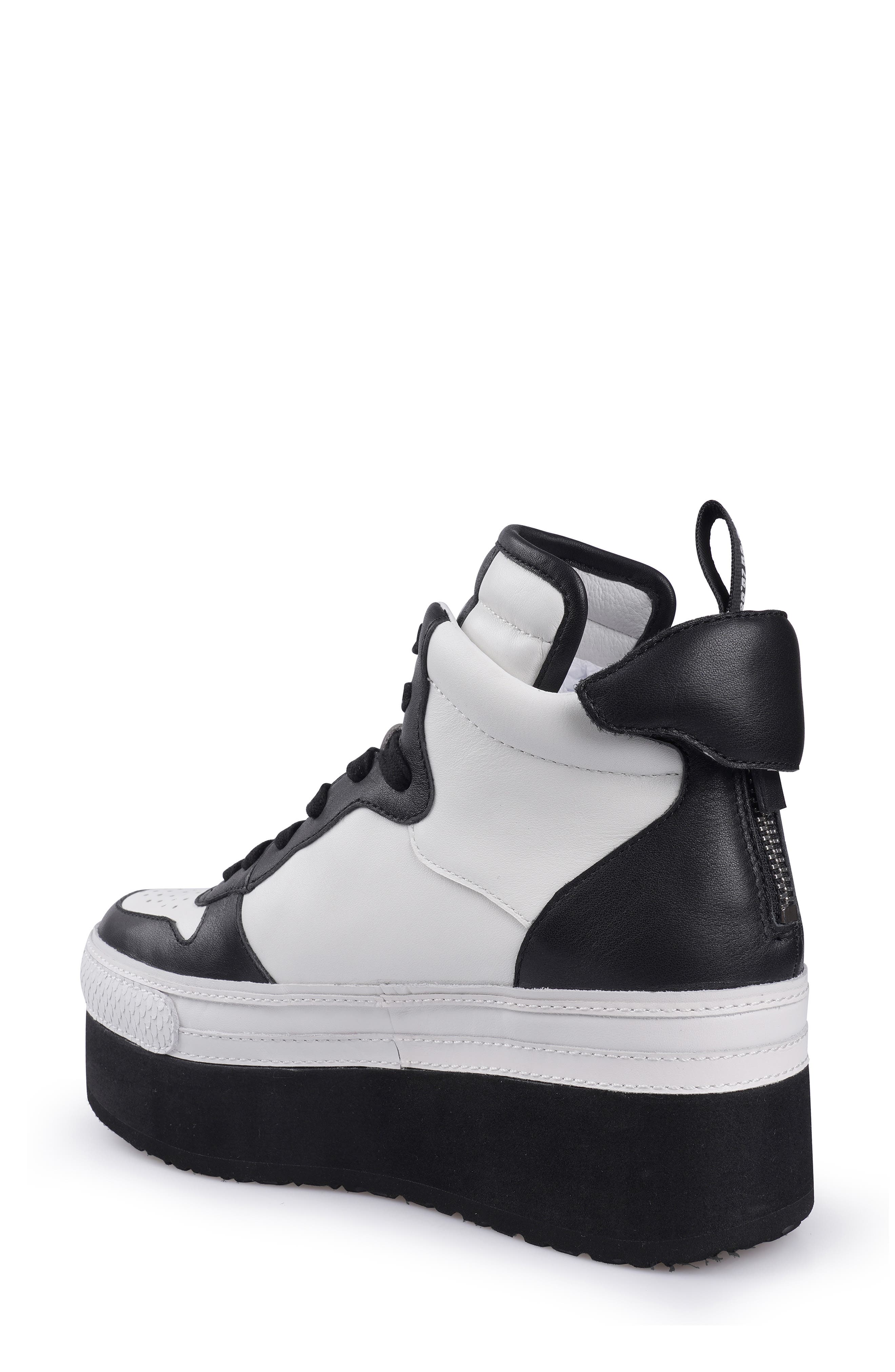 ZIGI Bruce Platform Sneaker, Alternate, color, Black White Leather