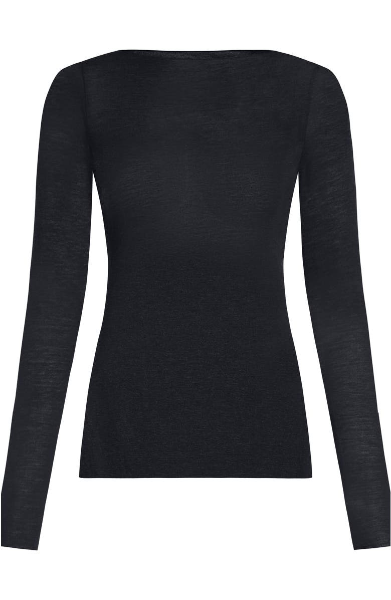 Hunkemöller Super Soft Boatneck Shirt With Cashmere, Alternate, color, Black