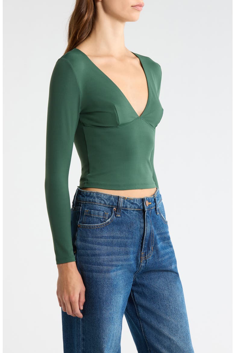 Gianna V-Neck Top, Alternate, color, GREEN