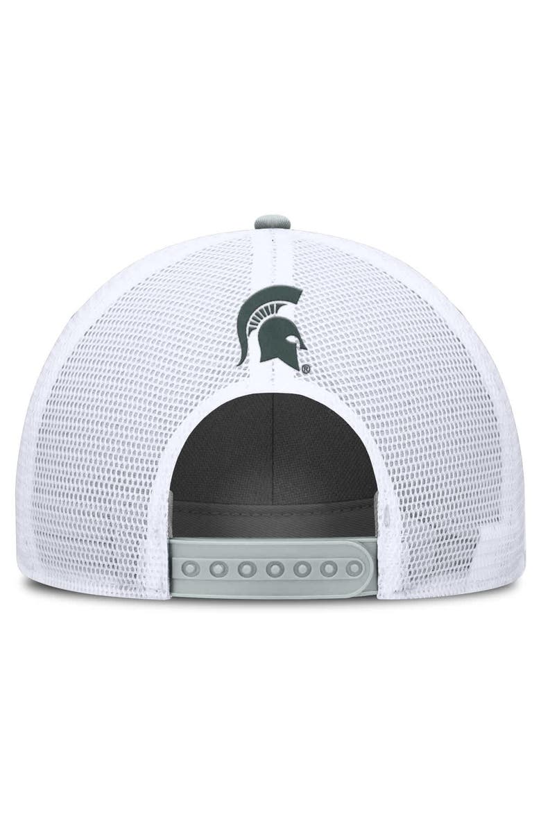 Nike Men's Nike Gray/White Michigan State Spartans 2025 On-Field Rise Patch Trucker Adjustable Hat, Alternate, color, Gray