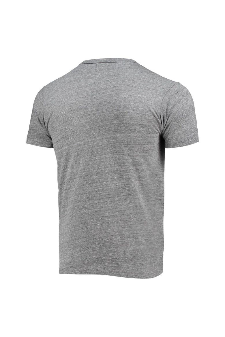 Men's League Collegiate Wear Heathered Gray Clemson Tigers Hail Mary Football Victory Falls Tri-Blend T-Shirt, Alternate, color, Heather Gray