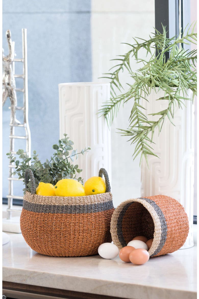 Tabletop Bulge Basket, Alternate, color, Coral
