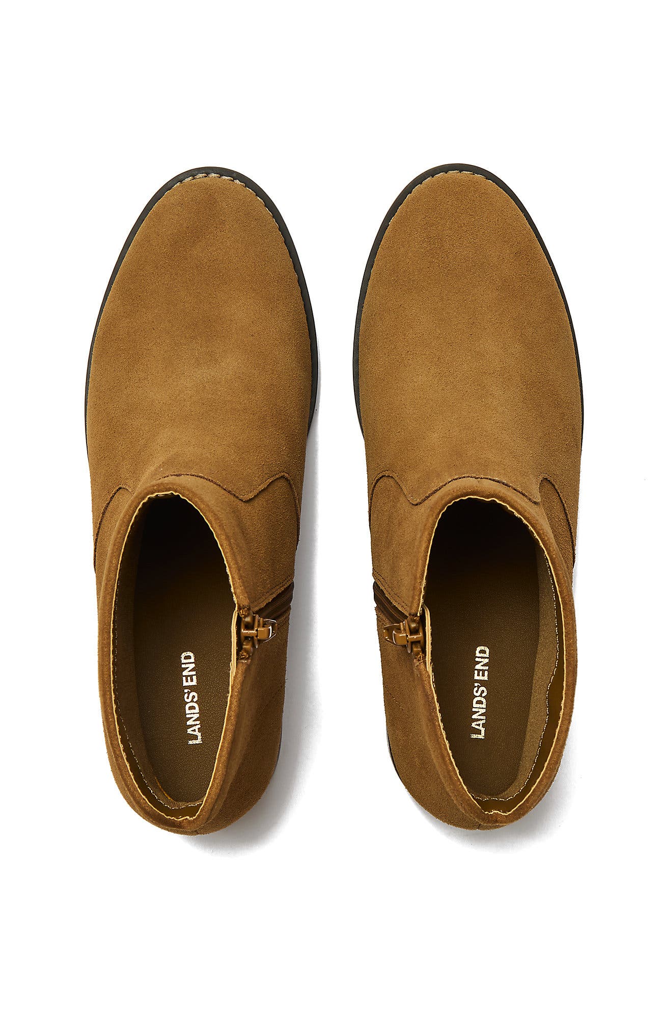 Detailed Suede Zip Ankle Booties - image 4