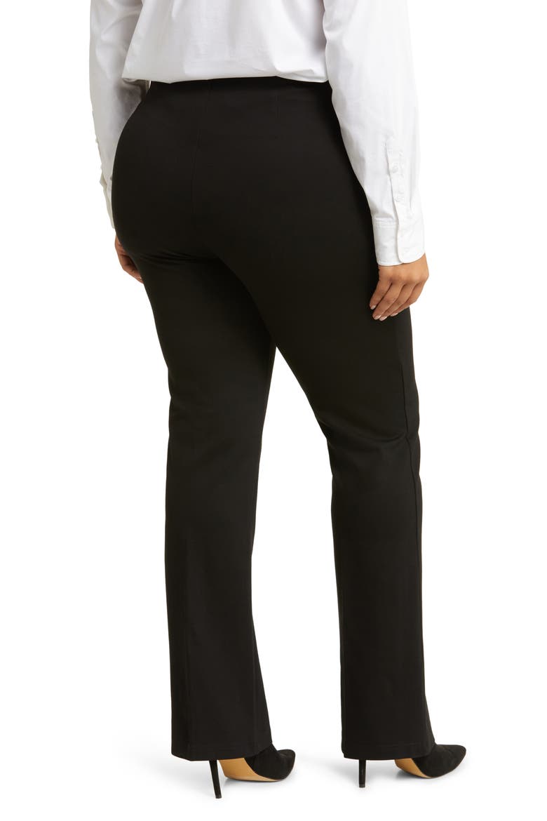 'Lyssentials Elysse High Waist Wide Leg Ponte Pants, Alternate, color, BLACK