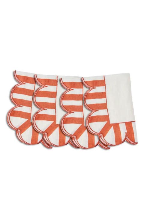 Jardin Set of 4 Stripe Linen Napkins