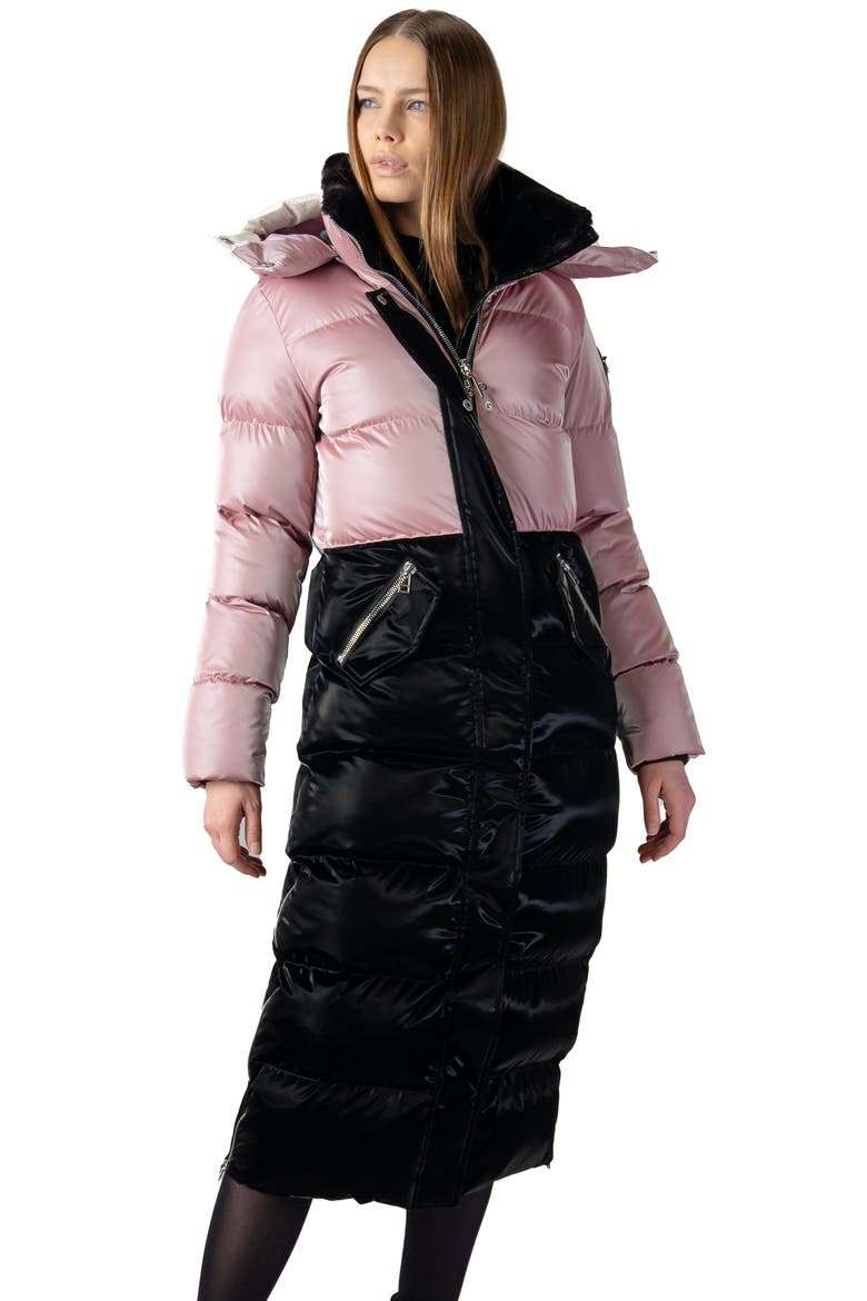 Women's Bird of Paradise Quilted Coat, Alternate, color, ARTIC ROSE ALL WET BLACK