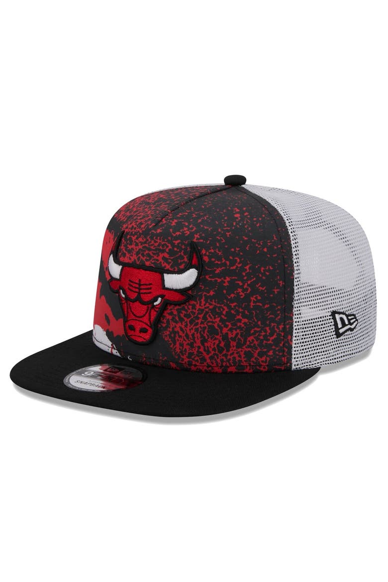 Men's New Era Black Chicago Bulls Court Sport Speckle 9FIFTY Snapback Hat, Main, color, Black