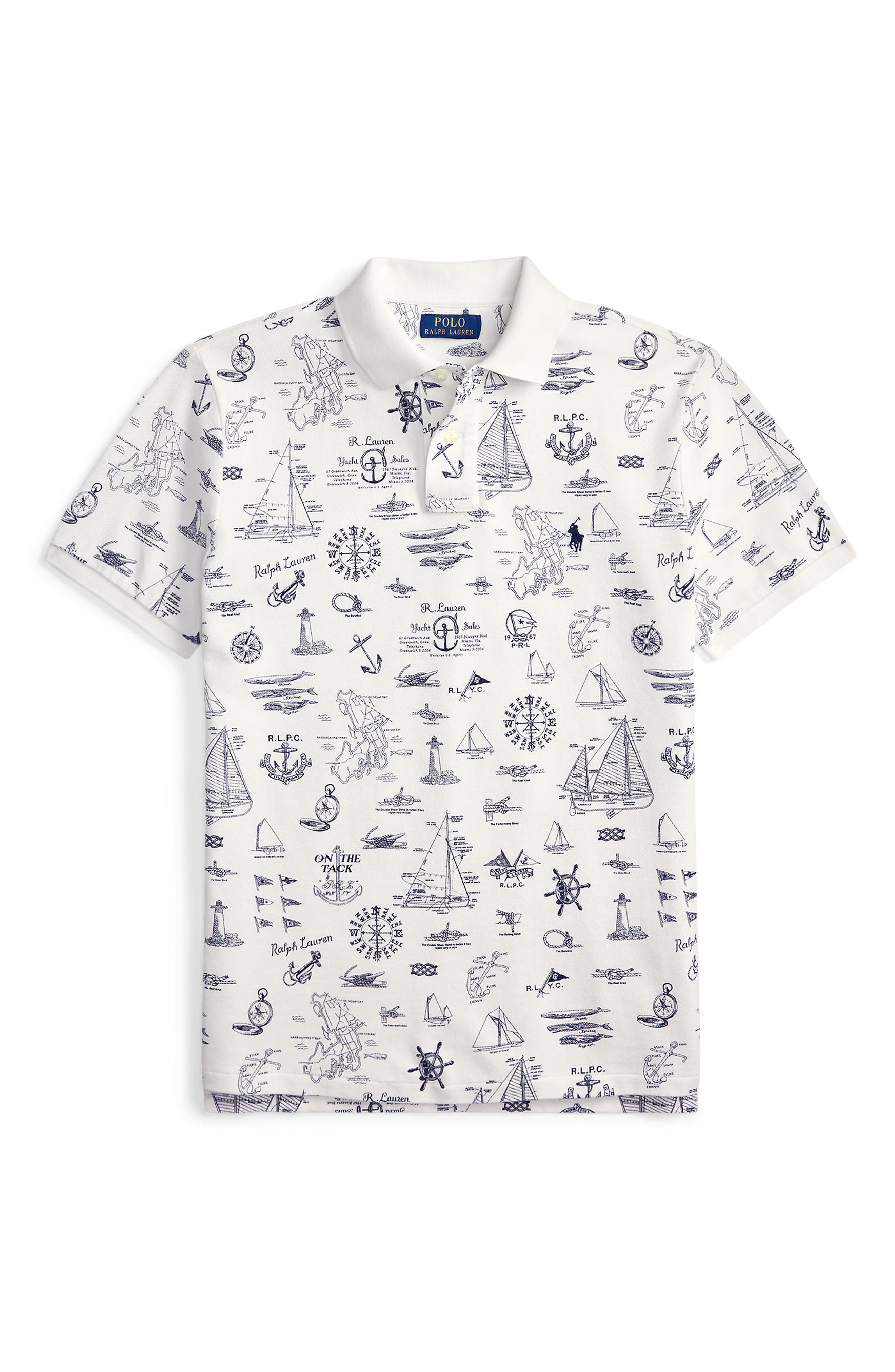 Classic Fit Nautical Cotton Mesh Polo (Men) | Nordstrom