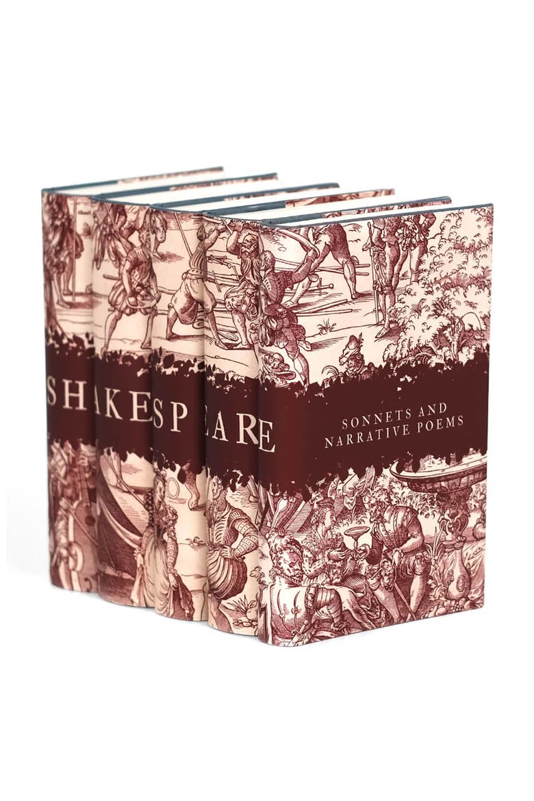 William Shakespeare Engraving Book Set, Alternate, color, Red
