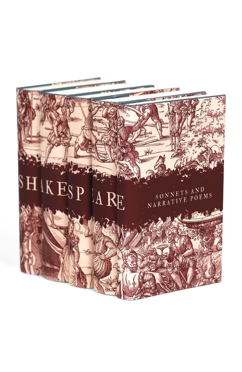 Juniper Books William Shakespeare Engraving Book Set, Alternate, color, Red