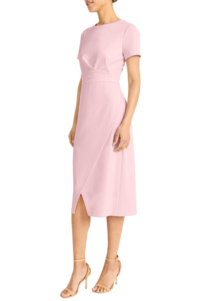 Short Sleeve Tulip Hem Midi Dress, Alternate, color, SHELL PINK