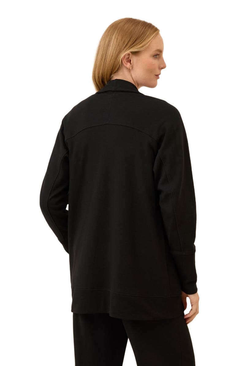 Pact Organic Cotton Airplane Wrap Cardigan, Alternate, color, Black