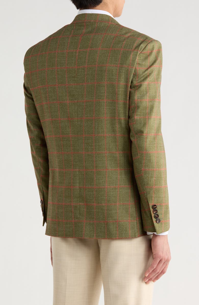 Gino Vitale Slim Fit Windowpane Blazer, Alternate, color, Green
