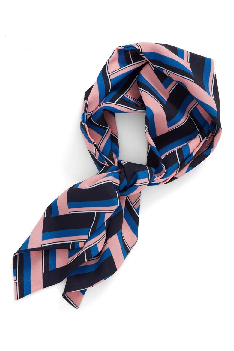 Chevron Skinny Scarf, Main, color, BLUE MULTI