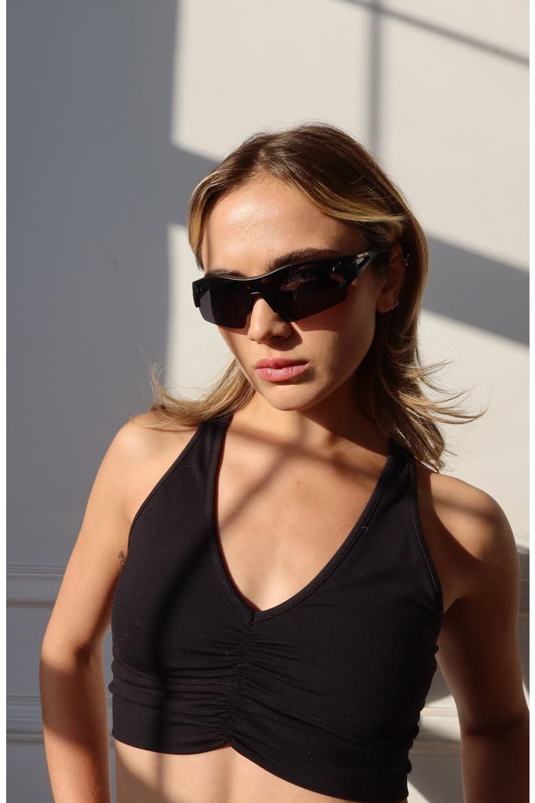 Session Sport Polarized Sunglasses, Alternate, color, Black