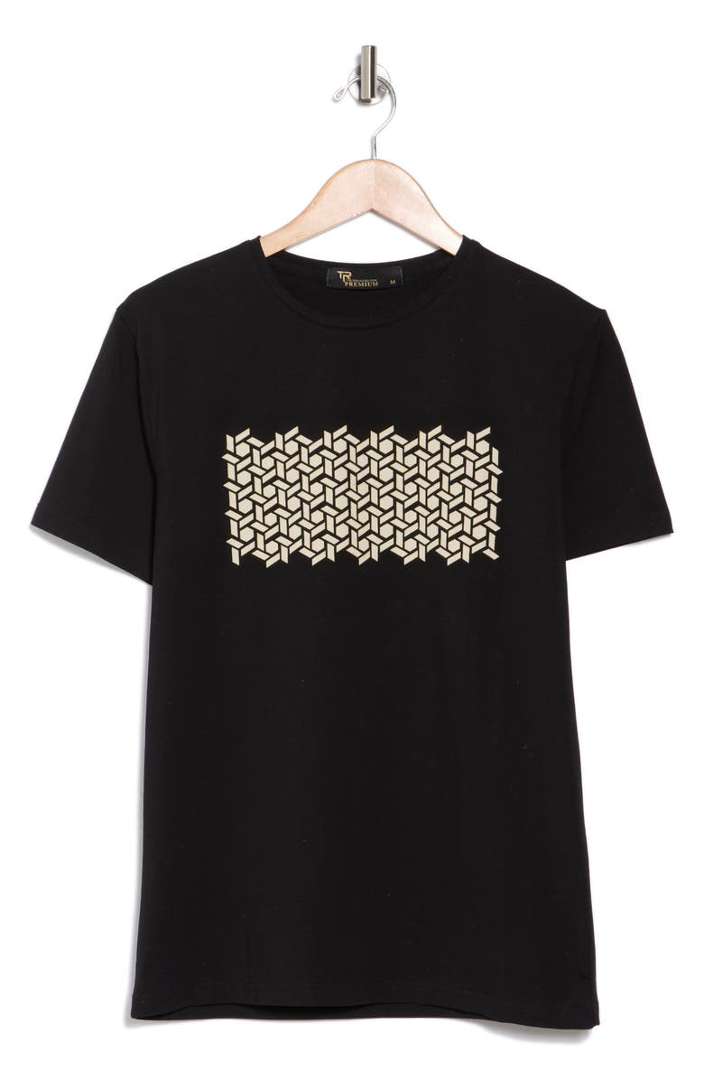 T.R. PREMIUM Abstract Graphic T-Shirt, Alternate, color, Black