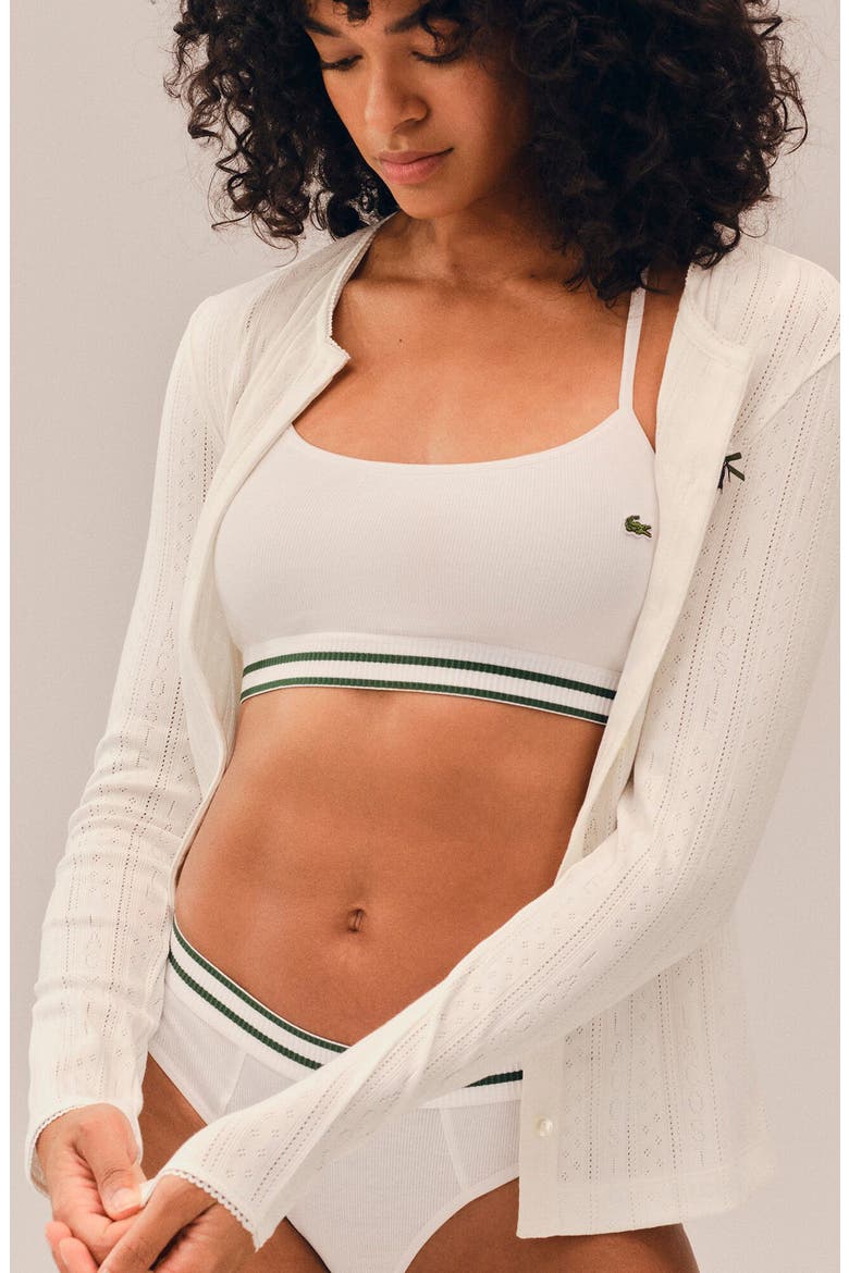 Brassiere Rib Bralette, Alternate, color, 001 - BLANC