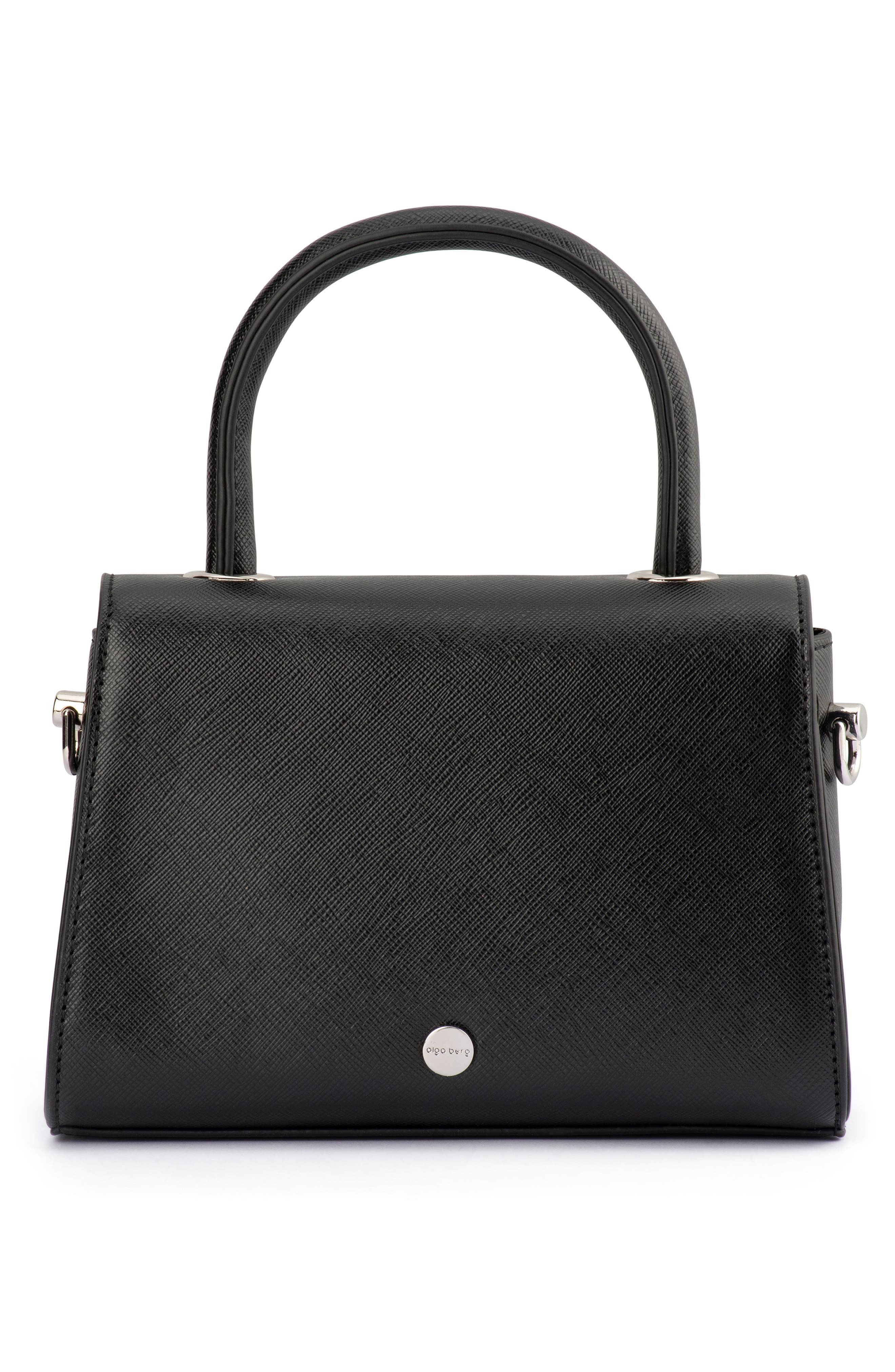 Olga Berg Alejandra Embellished Top Handle Bag, Alternate, color, Black