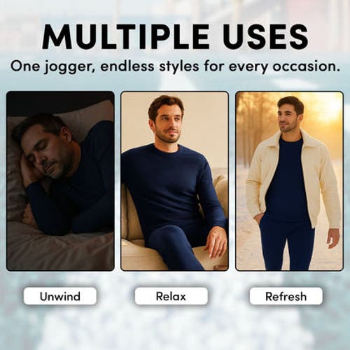 Benben Mens 2 Pack Thermal Set 4 Piece Top And Bottom Full Sets In Gray