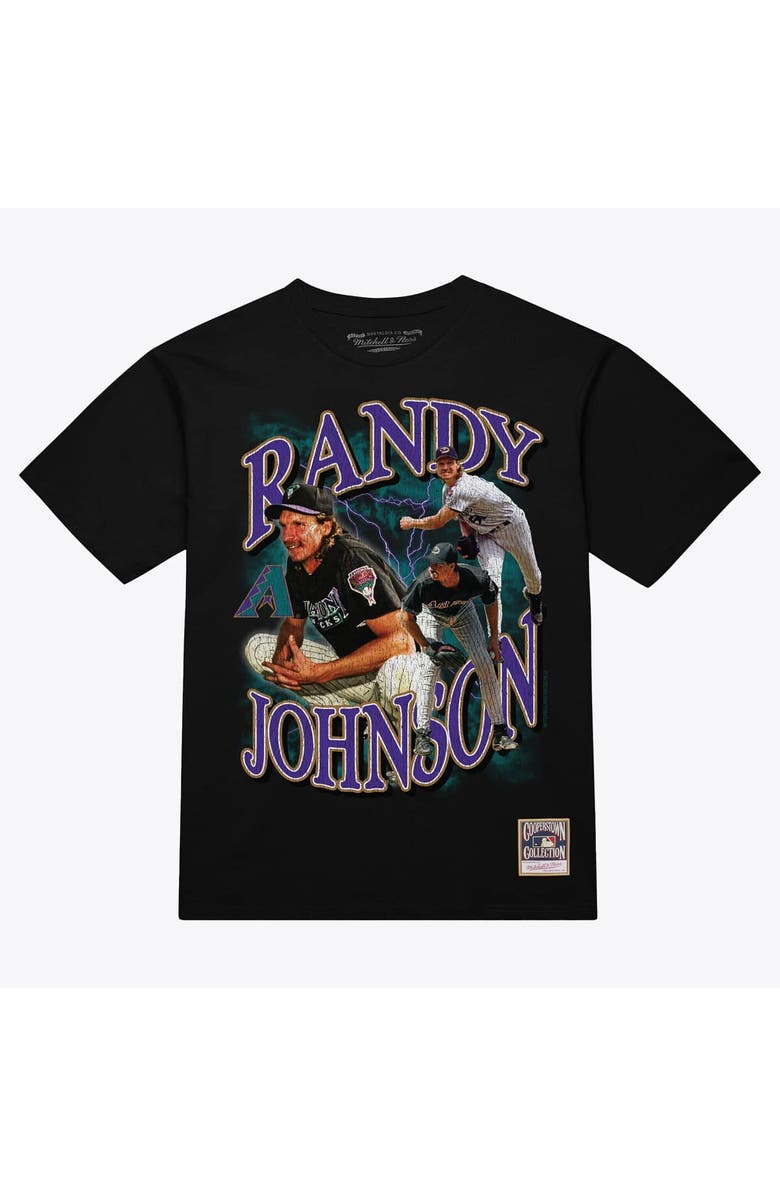 Mitchell & Ness Men's Mitchell & Ness Randy Johnson Black Arizona Diamondbacks Legendary Collage Player T-Shirt, Main, color, Black
