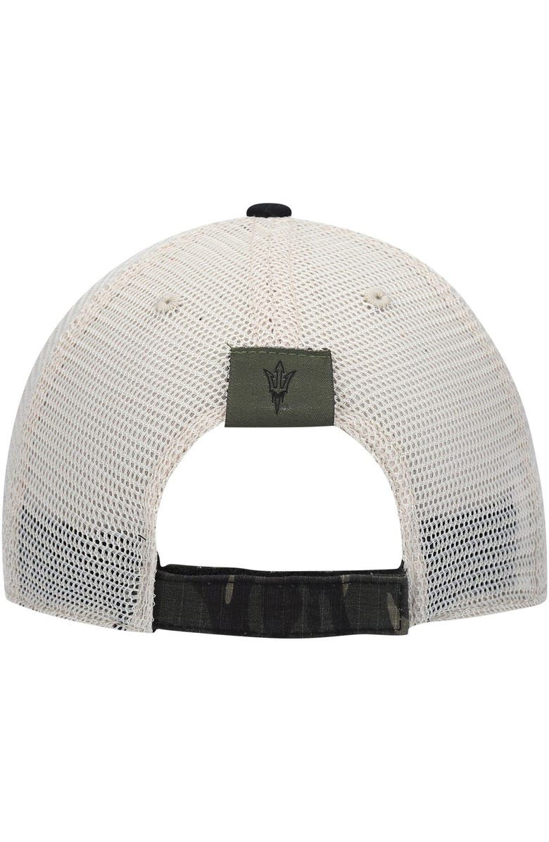 TOP OF THE WORLD Men's Top of the World Camo/Cream Arizona State Sun Devils OHT Military Appreciation Shield Trucker Adjustable Hat, Alternate, color, Camo