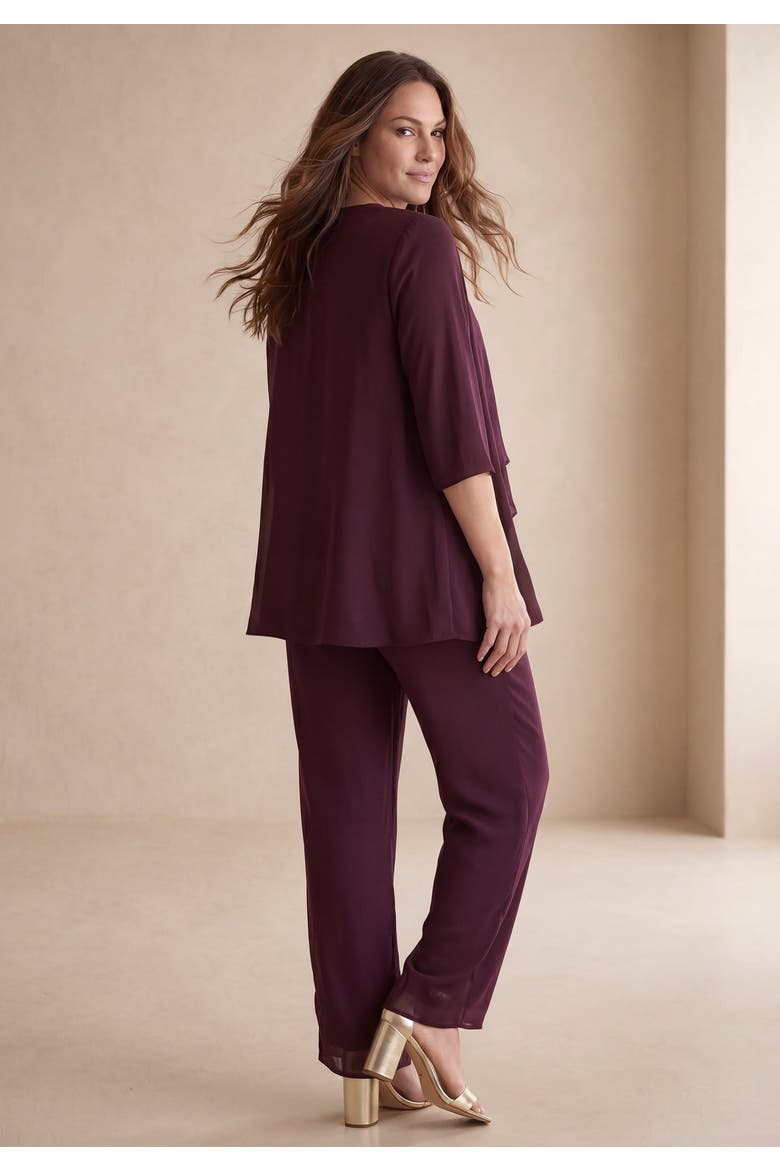 Georgette Three Piece Wardrober Set, Alternate, color, DARK BERRY