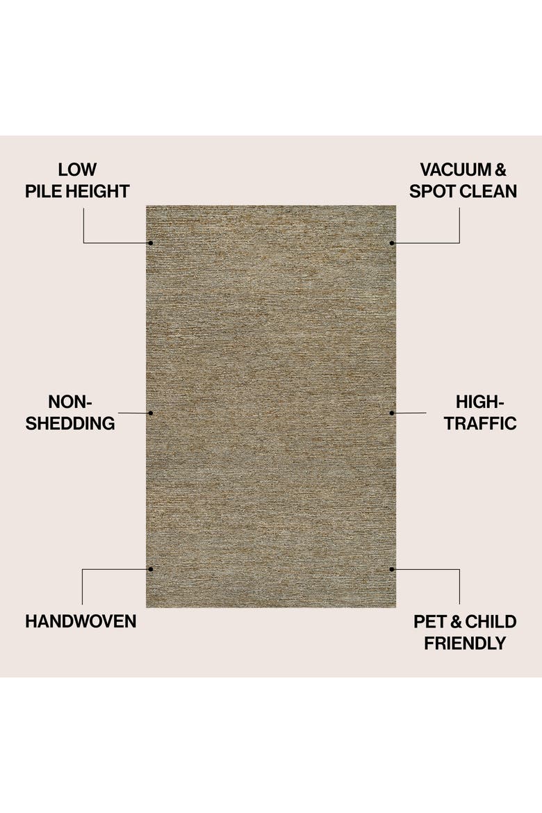 Griffin Rustic Farmhouse Woven Jute Solid Area Rug, Alternate, color, Gray