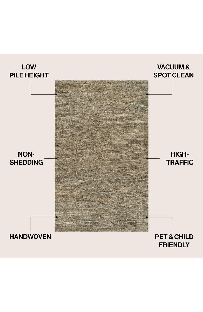 JONATHAN Y Griffin Rustic Farmhouse Woven Jute Solid Area Rug, Alternate, color, Gray