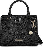 Brahmin Cami Croc Embossed Leather Satchel