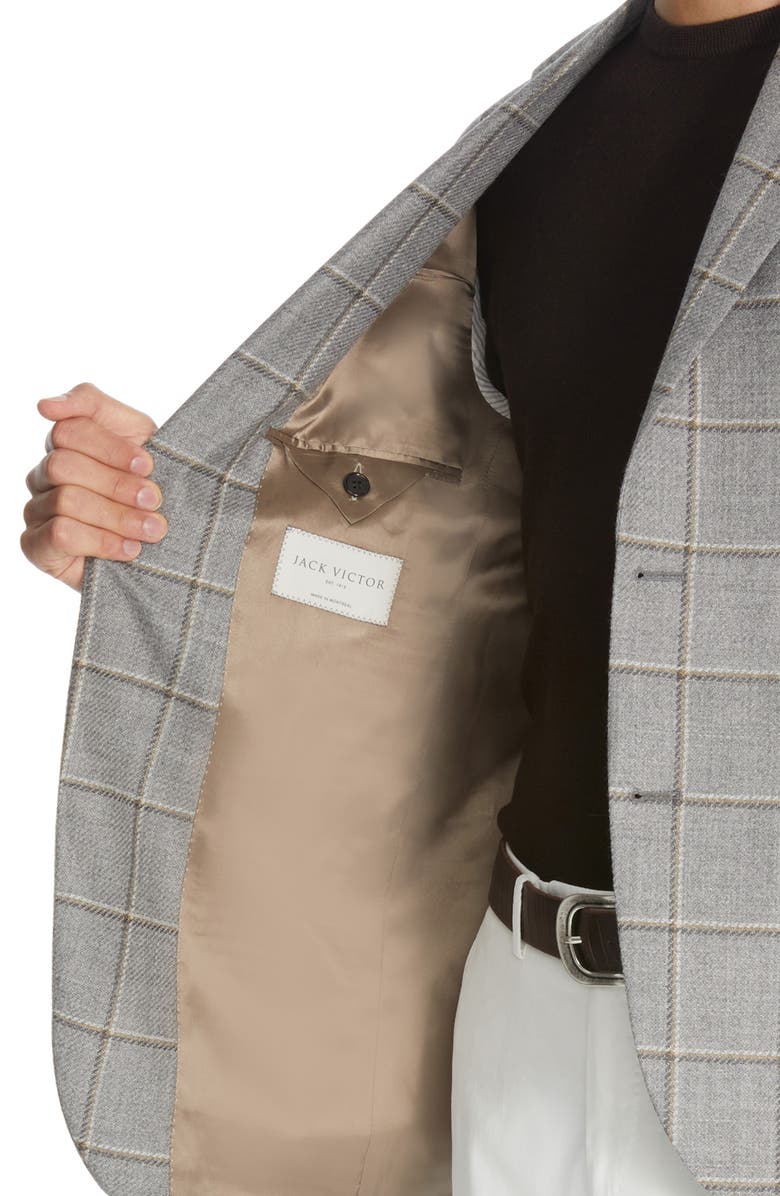 Jack Victor Midland Windowpane Unconstructed Wool & Silk Sport Coat, Alternate, color,