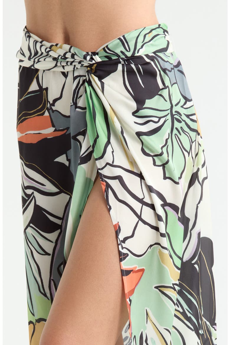 Print Sarong Maxi Skirt, Alternate, color, BLUE BOTANICAL