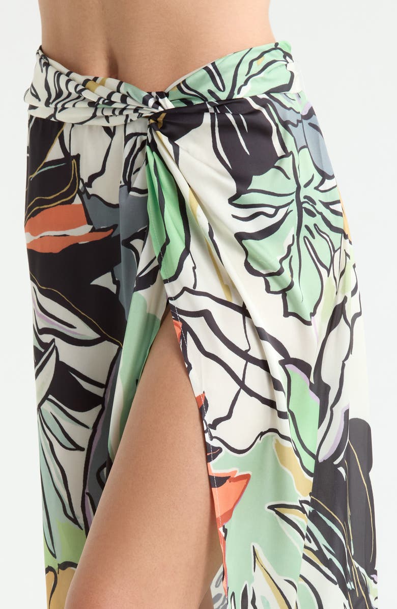 Elan Print Sarong Maxi Skirt, Alternate, color, Blue Botanical