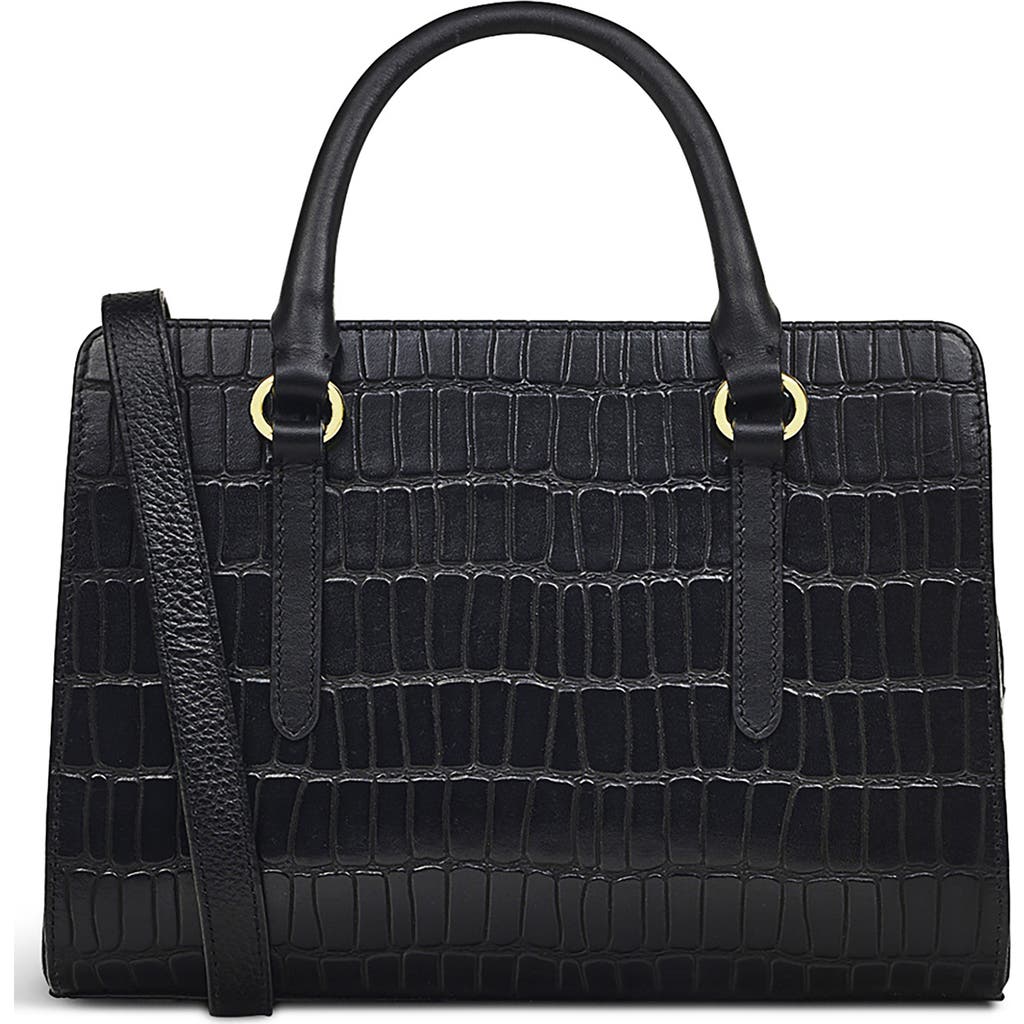 Radley London Angel Lane Croc Embossed Crossbody Bag In Black
